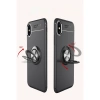 İphone Xs Max Kılıf Range Yüzüklü Silikon - Siyah-kırmızı