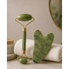 Jade Roller ve Gua Sha Taşı Yüz Bakım Masaj Seti
