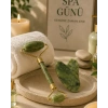 Jade Stone Yüz Bakım Seti Gua Sha ve Roller Masaj Taşı