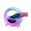 Kablosuz Şarjlı Bluetooth Hoparlör RGB Işık Gece Lambası Dijital Saat