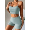 Kadın Açık Mavi Şortlu Kaşkorse Gecelik Takım H110519