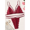 Kadın Bordo Dantel Sütyen Külot Takımı H110346