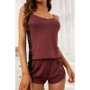 Kadın Bordo Dantelli Şortlu Gecelik Takım H110547