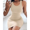 Kadın Kalın Askılı Bodycon Kaşkorse Mini Elbise