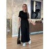 Kadın Kısa Kollu Bisiklet Yaka Yandan Bağlamalı Viskon Iki Iplik Elbise