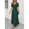 Kadın Kısa Kollu V Yakalı Uzun Janjan Elbise