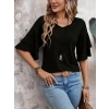Kadın Kısa Kollu V Yakalı Viskon Bluz