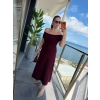 Kadın Madonna Yaka Midi Boy Modal Elbise