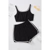 Kadın Siyah Askılı Crop Top ve Şortlu Gecelik Takım H110560