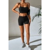Kadın Siyah Şortlu Kaşkorse Gecelik Takım H110552