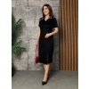 Kadın Yaka Ribanalı Çift Yırtmaçlı Elbise