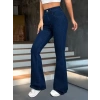 Kadın Yüksek Bel Paçaya Doğru Geniş Kot Pantolon