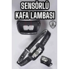 Kafa Lambası Kamp Lambası Sensörlü Şarjlı Ayarlanabilir