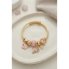 Kalp ve Fil Model Pembe Charmlı Bileklik TJ-BB8748