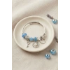 Kalp Yonca Anahtar Mavi Charmlı Bileklik TJ-BB8804