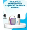 Karaoke Mikrofon Hoparlör Seti Bluetooth Kablosuz Taşınabilir