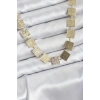 Kare Plaka Model Gold Renk Kadın Kolye - TJ-BKO10825