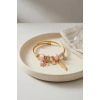 Kelebek Model Gold Renk Pembe Charmlı Bileklik TJ-BB8668