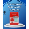 Kırmızı ATM Tasarımlı Şifreli Para Kasası Kumbara