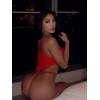 Kırmızı Balenli Tül Çekici Dantelli Gecelik