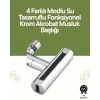Krom Musluk Başlığı | 4ü 1 Arada Su Çıkışı | Kolay Montajlı