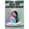 Kulak Üstü Kablosuz Bluetooth Kulaklık Unısex Renkli Işıklı Kulaklık