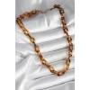 Leopar Desenli Mika Zincir Kadın Kolye - TJ-BKO10236