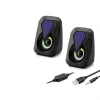 Masaüstü Hoparlör 1+1 USB + 3.5mm LED - Siyah HD6054