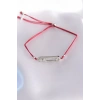 Messika Model Gümüş Renk Zirkon Taş Tasarımlı Kırmızı İp Asansörlü Bileklik - TJ-BB6056
