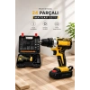 Metal Dişli 24W Akülü Matkap -Çift Bataryalı ve LED Çalışma Işığı ile Tam Set