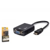Mini Hdmi To Vga Ses Çıkışlı Görüntü Dönüştürücü - Siyah HDX7762