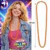 Neon Turuncu Boncuk Kolye 80 cm – Retro 80’ler 90’lar Parti Aksesuarı