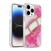 Onegif  İphone 14 Pro Max Lotus Simli Magsafe Kapak - Pembe