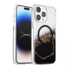 Onegif  İphone 14 Pro Max Lotus Simli Magsafe Kapak - Siyah