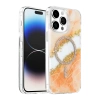 Onegif  İphone 14 Pro Max Lotus Simli Magsafe Kapak - Turuncu