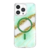 Onegif  İphone 14 Pro Max Lotus Simli Magsafe Kapak - Yeşil