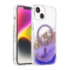 Onegif  İphone 15 Lotus Simli Magsafe Kapak - Mor