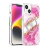Onegif  İphone 15 Lotus Simli Magsafe Kapak - Pembe