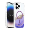 Onegif  İphone 15 Pro Max Lotus Simli Magsafe Kapak - Mor