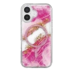Onegif  İphone 16 Lotus Simli Magsafe Kapak - Pembe