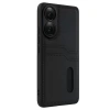 Oppo A38 Sara Kartvizitli Deri Kılıf - Siyah
