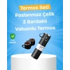 Paslanmaz Çelik Termos Seti | 500 ml Kapasite 6-12 Saat Isı Koruma Hediye Kutulu