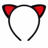 Peluş Kedi Kulak Taç Kırmızı Siyah – Çocuk Parti & Kostüm Tacı
