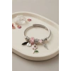 Pembe Çiçek Charmlı Bileklik TJ-BB8813