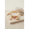 Pembe Deniz Kabuğu Model Gold Renk Charmlı Bileklik TJ-BB8676
