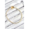 Pirinç Charm Zirkon Taşlı Kalp Model Gold Renk Kadın Bileklik 5886
