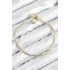 Pirinç Charm Zirkon Taşlı Yonca Model Gold Renk Kadın Bileklik 5886