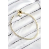 Pirinç Charm Zirkon Taşlı Yonca Model Gold Renk Kadın Bileklik 5886