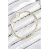Pirinç Charm Zirkon Taşlı Yonca Model Gold Renk Kadın Bileklik - TJ-BB7805