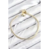 Pirinç Charm Zirkon Taşlı Yonca Model Gold Renk Kadın Bileklik - TJ-BB7805